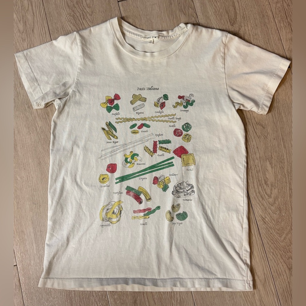 Women's Urban Outfitters Cream  “Pasta Italiana” Graphic Tee